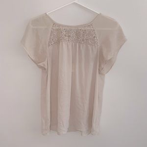 Cream short-sleeve blouse